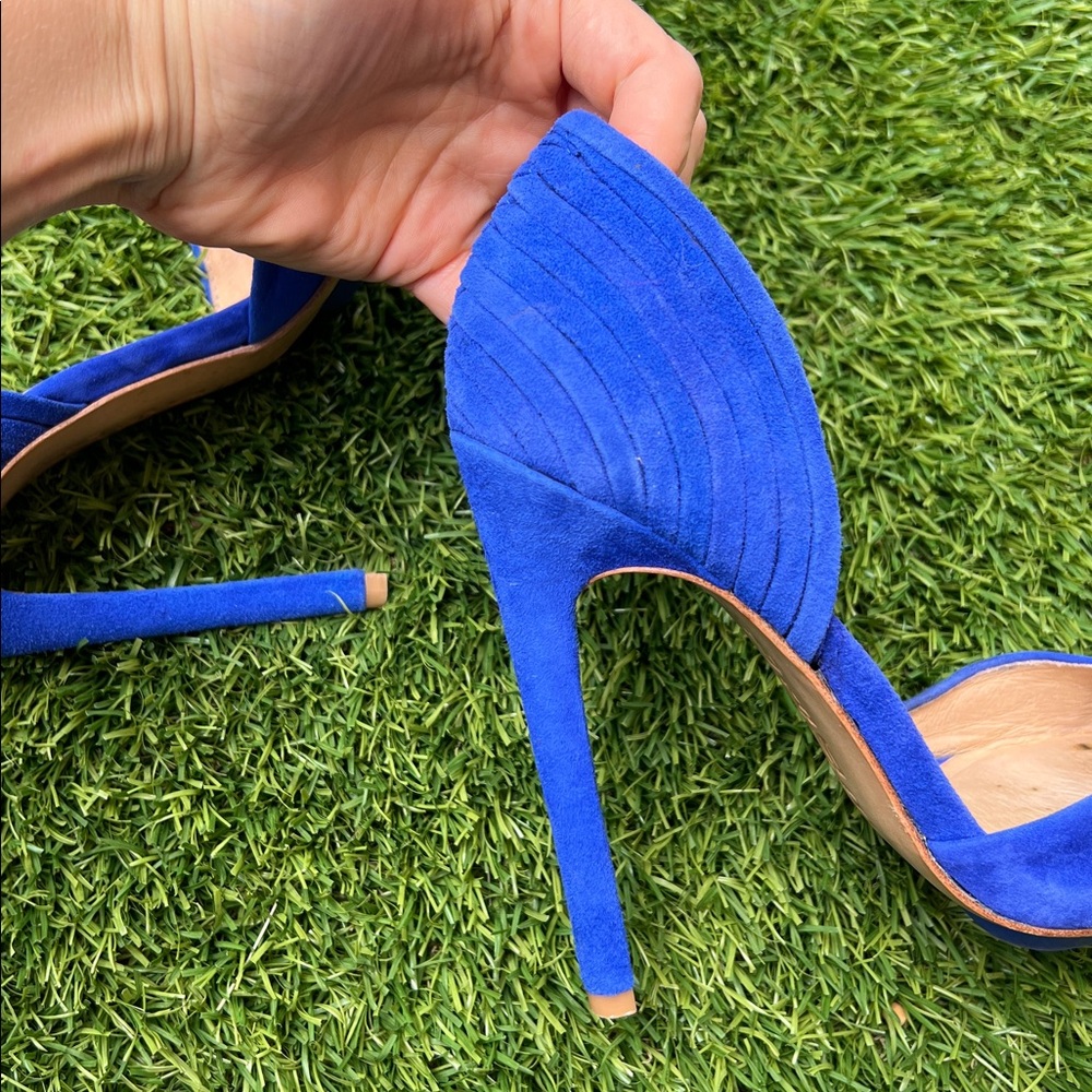 NWB L.A.M.B. Faith Indigo Blue Suede Heels size 5 1/2 NIB - Picture 6 of 14